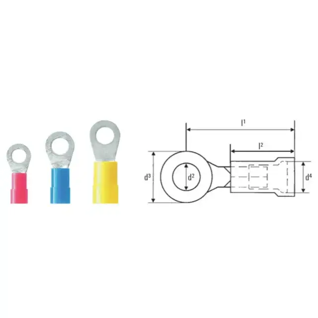 Prémium Weidmüller 9200210000 LIR 2,5M10 V Szemes saru szigetelt kábelsaru, záróelem,Szigetelt csatlakozók,1.5 mm2; - 2.5 mm2;
