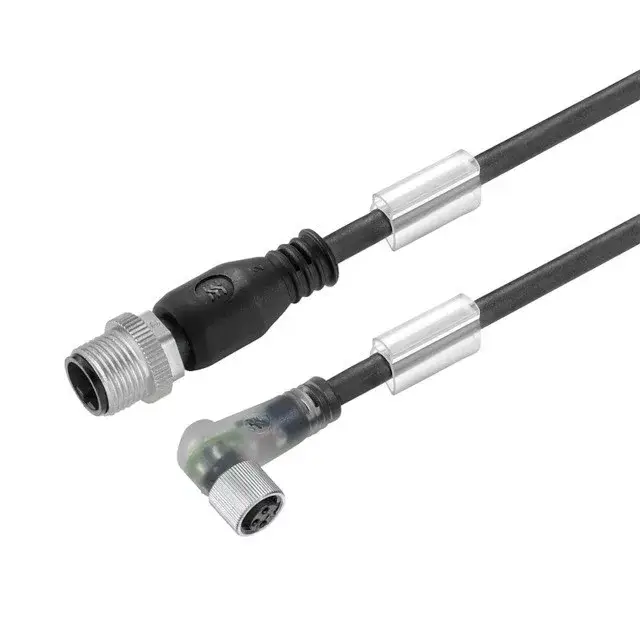 Végkiárusítás Weidmüller 9457760500 SAIL-M12GM8W-3L5.0U Érzékelő/beavatkozó vezeték, Csatlakozóvezeték, M12 / M8, Pólusok száma : 3, 5 m, egyenes tű - 90°-os aljzat, árnyékolt: Nem, LED: Igen, Köpeny anyaga: PUR, Halogén: Nem