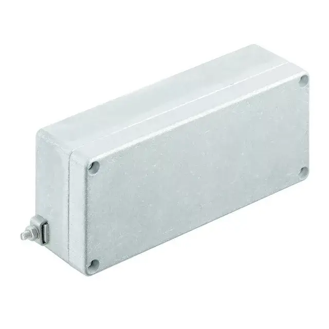 Ajánlat Weidmüller 9526880000 KLIPPON K3 EX Klippon K (aluminium empty enclosure), Üres ház, Alumínium ház, Magasság: 70 mm, Szélesség: 165 mm, Mélység: 45 mm, Anyag: Alumínium AlSi12, kezeletlen, Ezüst