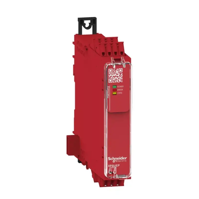 Azonnal elérhető Schneider XPSUEP34AC Preventa biztonsági relé bővítő modul, XPSUA reléhez, Cat.4, 48-230VAC/DC, rugós
