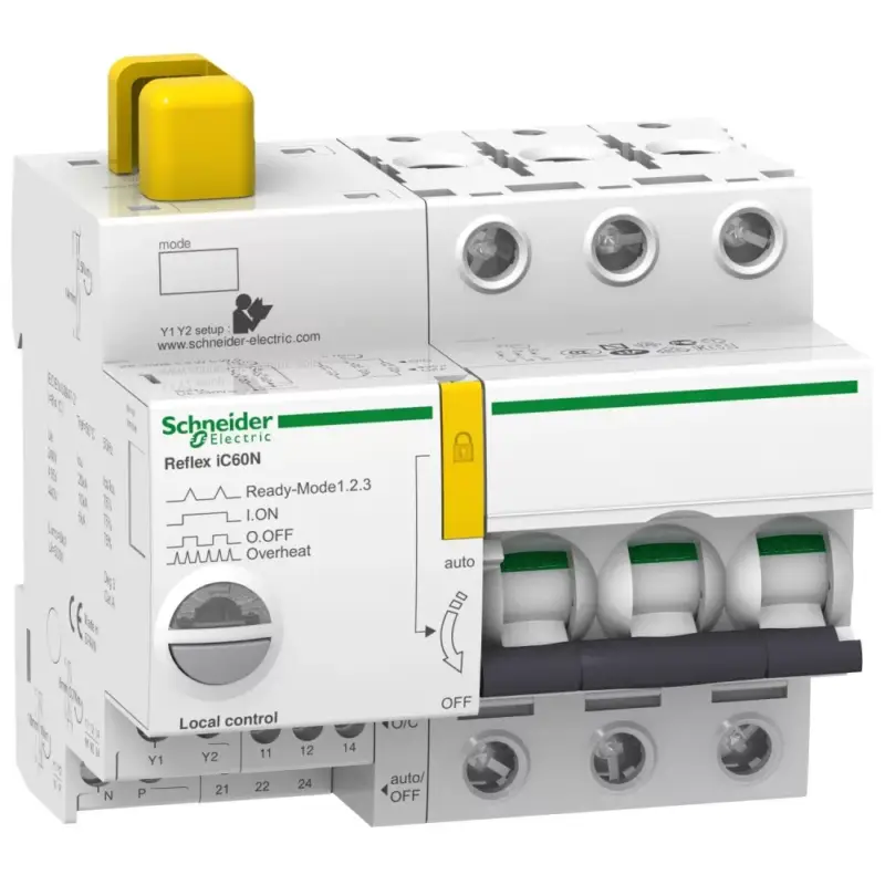 Schneider A9C63325 ACTI9 Reflex iC60N beépített megszakító vezérlés, 3P, D, 25A Vásárlói kedvenc