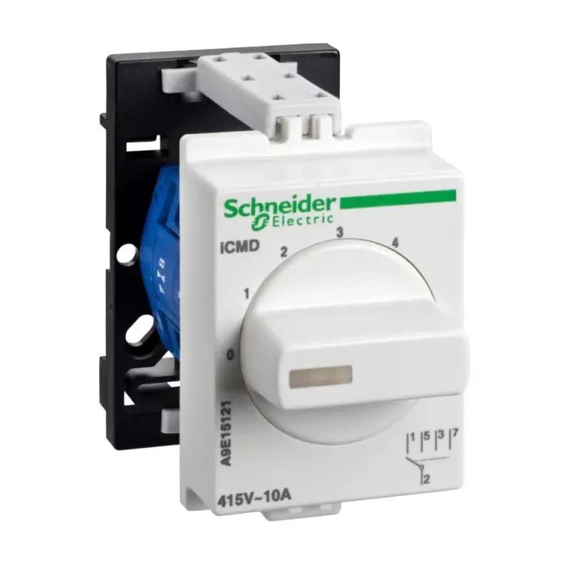 Gyors kiszállítás Schneider A9E15121 ACTI9 iCMD DIN sínes választókapcsoló, 4 csatornás, 10A, 2P, U 415VAC