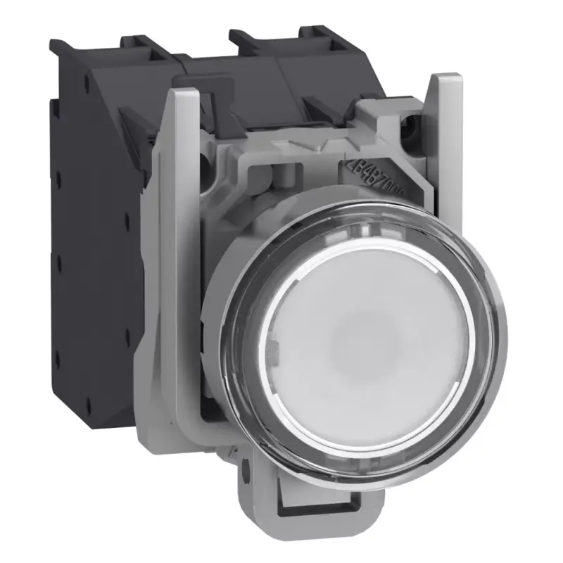 Vedd meg online Schneider XB4BP183BM5GEX Harmony ATEX DG komplett világító nyomógomb, Ø22, védősapkás, 24-240V, 2NO, fehér