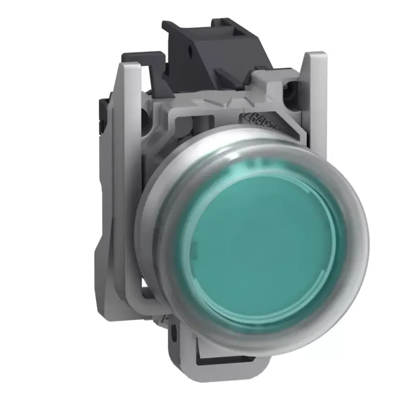 Legkelendőbb Schneider XB4BP381GEX Harmony ATEX DG komplett nyomógomb, Ø22, védősapkás, 1NO, betehető címke, zöld