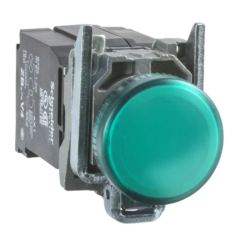 Utolsó esély Schneider XB4BV5B3 Harmony komplett fém LED jelzőlámpa, Ø22, 400VAC, zöld