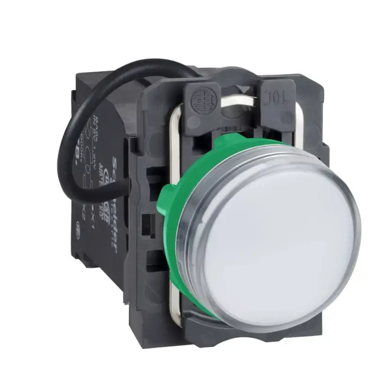 Schneider XB5AV5B1 Harmony komplett műanyag LED jelzőlámpa, Ø22, 400VAC, fehér Azonnali szállítás