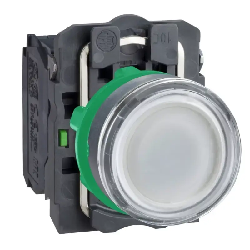Schneider XB5AW31B1 Harmony komplett műanyag LED világító nyomógomb, Ø22, visszatérő, 1NO, 24VAC/DC, fehér Legjobb ár