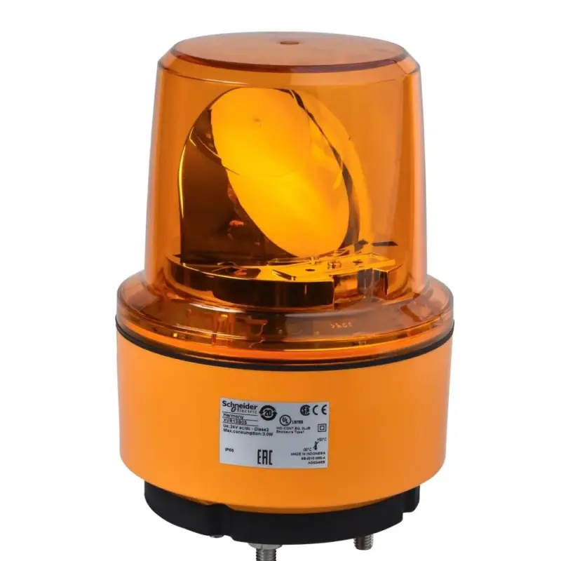 Szuper akció Schneider XVR13B05 Harmony XVR forgútükrös jelzőfény, LED-es, Ø130, IP66, narancs, 24VDC, rezgésálló