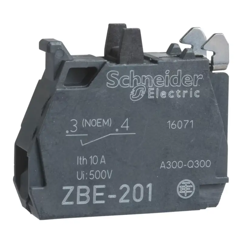 Legjobb ár Schneider ZBE1016P Harmony XB4/XB5 érintkező blokk, 1NO, IP5X, aranyozott alacsonyszintű érintkezők, csavaros csatlakozó