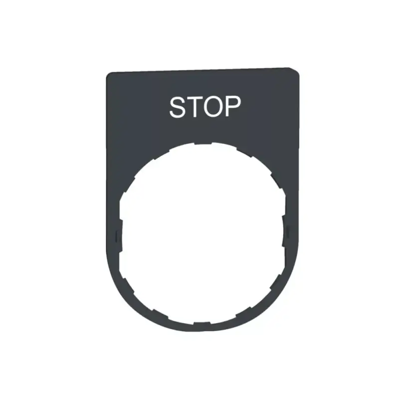 Schneider ZBYP2304 Harmony felirati tábla, 30x40 mm, műanyag, Ø22 készülékekhez, gravírozott, STOP Kiárusítás