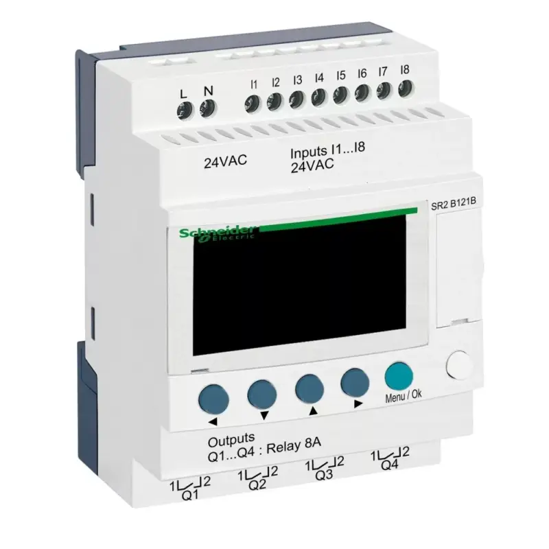 Schneider SR2B121B LCD kijelzős, 12 I/O, relés, 24VAC Olcsó