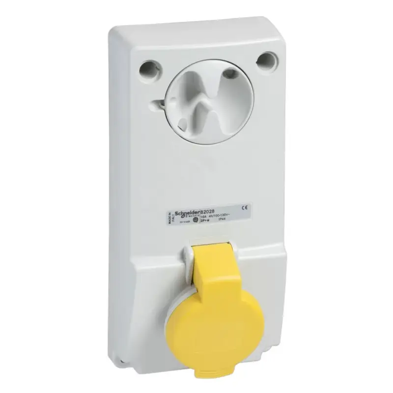 Azonnal elérhető Schneider 82041 UNIKA Panelre szerelhető, reteszelhető aljzat, 3P+N+F, 4h, 32A, 130V, IP44, védelem nélkül