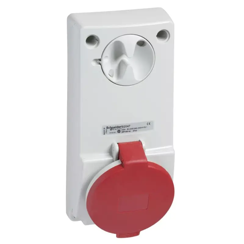 Schneider 82046 UNIKA Panelre szerelhető, reteszelhető aljzat, 3P+F, 6h, 32A, 415V, IP44, védelem nélkül Biztonságos vásárlás