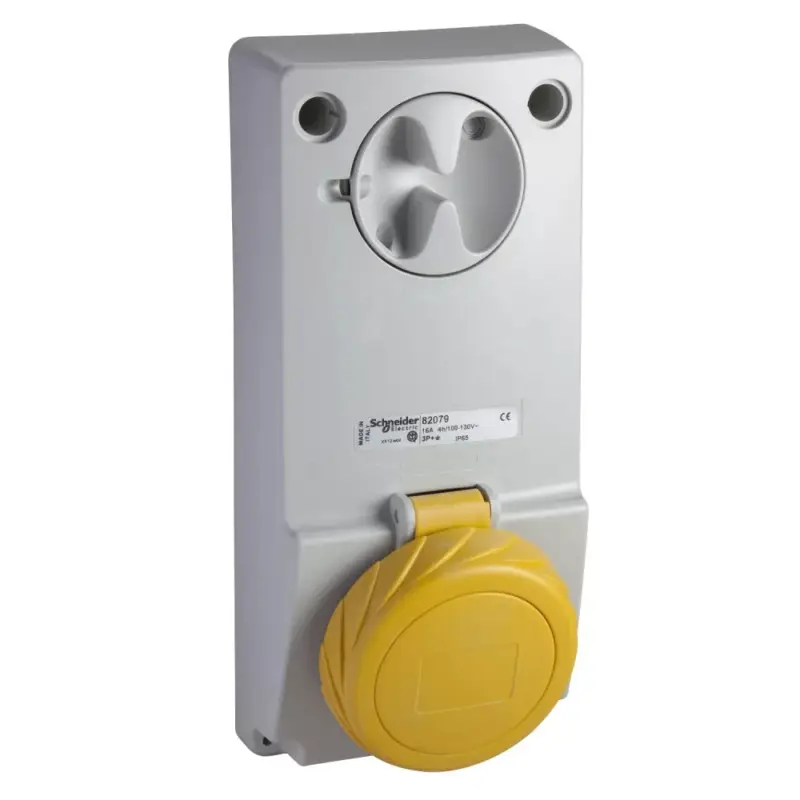 Schneider 82078 UNIKA Panelre szerelhető, reteszelhető aljzat, 2P+F, 4h, 16A, 130V, IP65, védelem nélkül Legkelendőbb