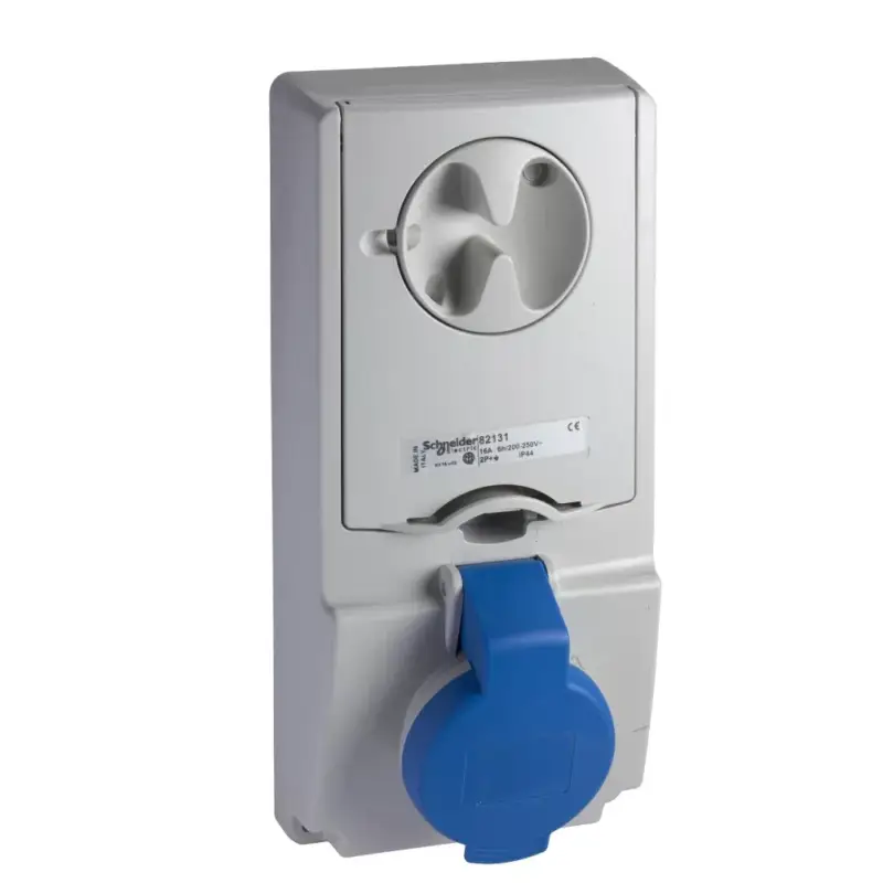 Schneider 82142 UNIKA Panelre szerelhető, reteszelhető aljzat, 2P+F, 6h, 32A, 250V, IP44, olvadóbiztosítós Kedvezményes ár