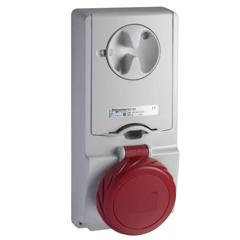 Biztonságos fizetés Schneider 82186 UNIKA Panelre szerelhető, reteszelhető aljzat, 3P+N+F, 6h, 16A, 415V, IP65, olvadóbiztosítós