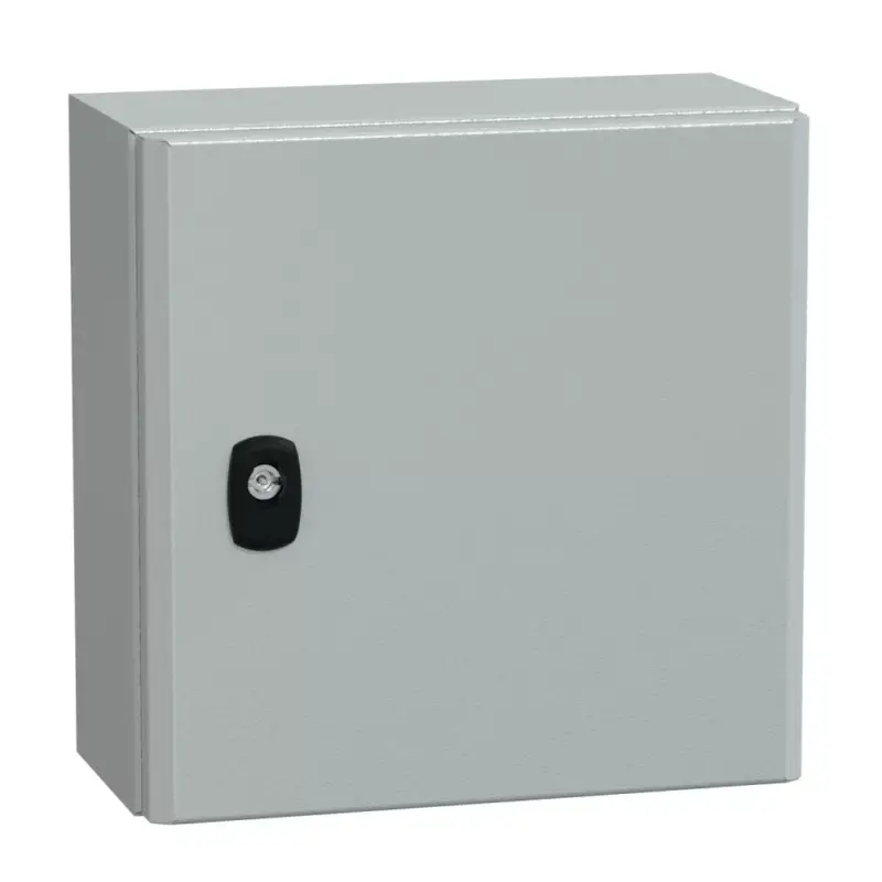 Ne maradj le Schneider NSYS3D3315P Spacial S3D Falra szerelhető fém szekrény, Teli ajtóval, 300x300x150, IP66, szerelőlappal