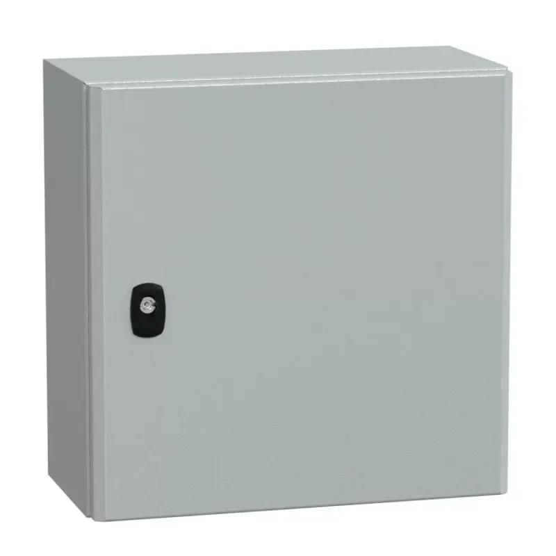 Kedvezmény Schneider NSYS3D4420P Spacial S3D Falra szerelhető fém szekrény, Teli ajtóval, 400x400x200, IP66, szerelőlappal
