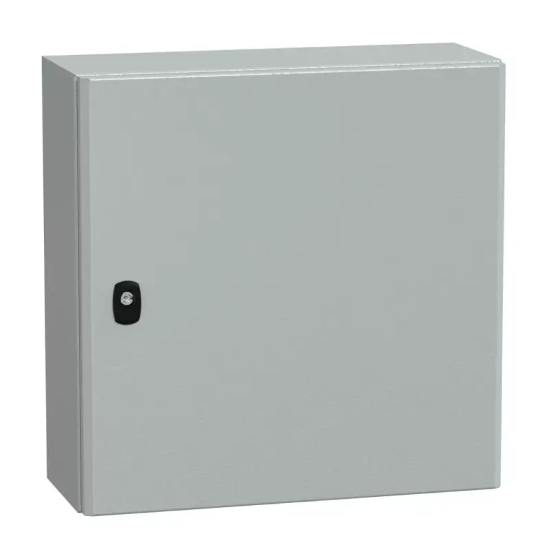 Outlet Schneider NSYS3D5520P Spacial S3D Falra szerelhető fém szekrény, Teli ajtóval, 500x500x200, IP66, szerelőlappal