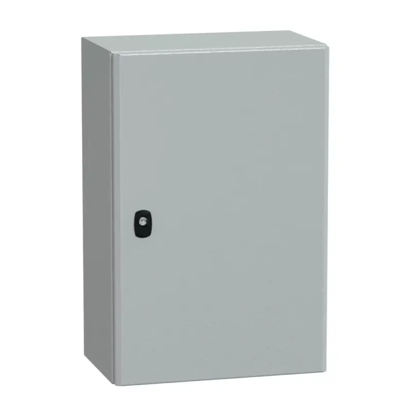 Schneider NSYS3D6425P Spacial S3D Falra szerelhető fém szekrény, Teli ajtóval, 600x400x250, IP66, szerelőlappal Kedvezményes ár