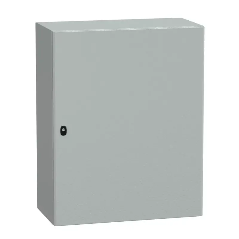 Szuper akció Schneider NSYS3D10840P Spacial S3D Falra szerelhető fém szekrény, Teli ajtóval, 1000x800x400, IP66, szerelőlappal
