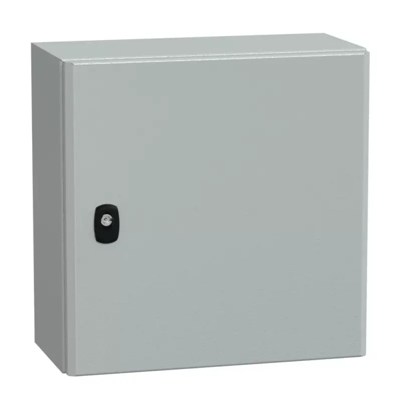 Biztonságos fizetés Schneider NSYS3D4420 Spacial S3D Falra szerelhető fém szekrény, Teli ajtóval, 400x400x200, IP66, szerelőlap nélkül
