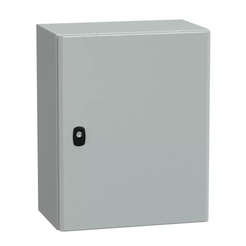 Schneider NSYS3D5425 Spacial S3D Falra szerelhető fém szekrény, Teli ajtóval, 500x400x250, IP66, szerelőlap nélkül Legkelendőbb