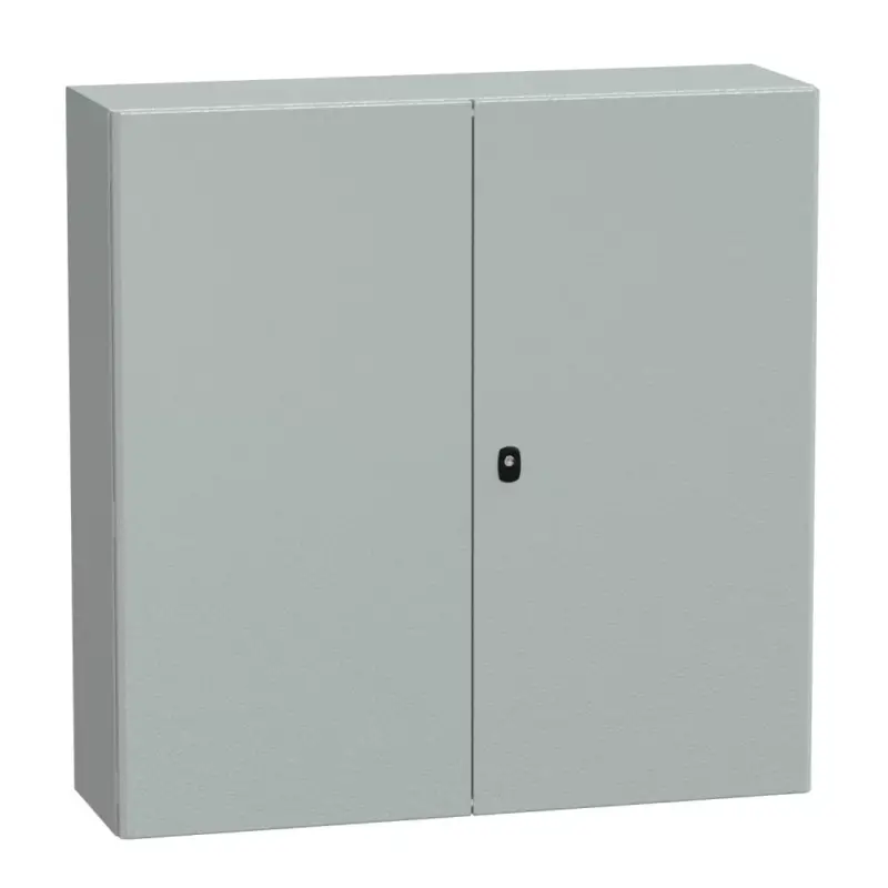 Schneider NSYS3D101030D Spacial S3D Falra szerelhető fém szekrény, Teli ajtóval, 1000x1000x300, IP55, 2 ajtós kivitel, szerelőlap nélkül Akciós ár