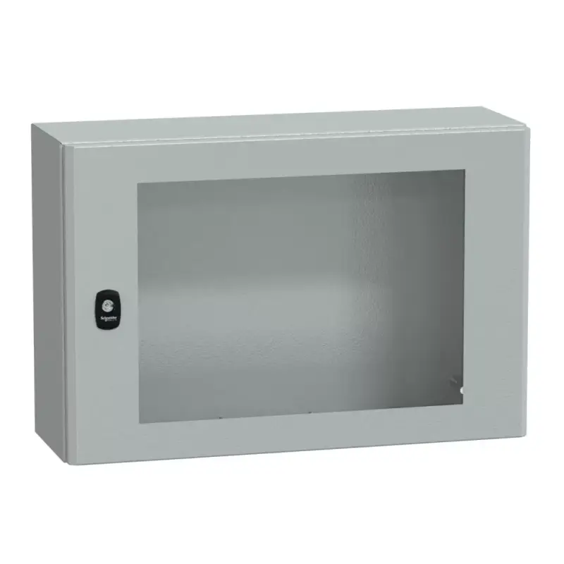Schneider NSYS3D4620T Spacial S3D Falra szerelhető fém szekrény, Üvegezett ajtóval, 400x600x200, IP66, szerelőlap nélkül Legjobb ár