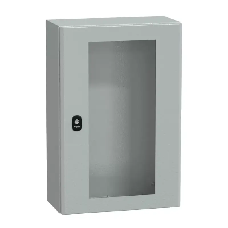 Schneider NSYS3D6420T Spacial S3D Falra szerelhető fém szekrény, Üvegezett ajtóval, 600x400x200, IP66, szerelőlap nélkül Korlátozott ajánlat