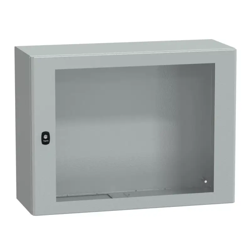 Vásárlói kedvenc Schneider NSYS3D6830T Spacial S3D Falra szerelhető fém szekrény, Üvegezett ajtóval, 600x800x300, IP66, szerelőlap nélkül