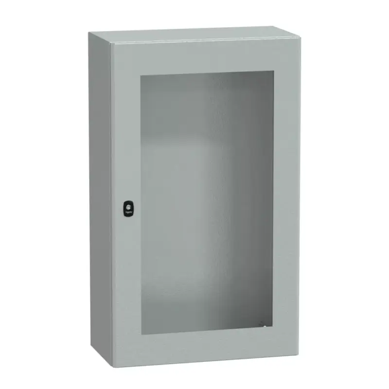 Vedd meg online Schneider NSYS3D10630T Spacial S3D Falra szerelhető fém szekrény, Üvegezett ajtóval, 1000x600x300, IP66, szerelőlap nélkül