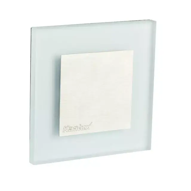 Kanlux 23107 APUS LED CW szögletes beltéri lépcsővilágító lámpa rozsdamentes acél színben, 15 lm, 0,8W teljesítmény, 50000 h élettartammal, IP20 védettséggel, 12V DC, 6500 K (Kanlux 23107) Végkiárusítás