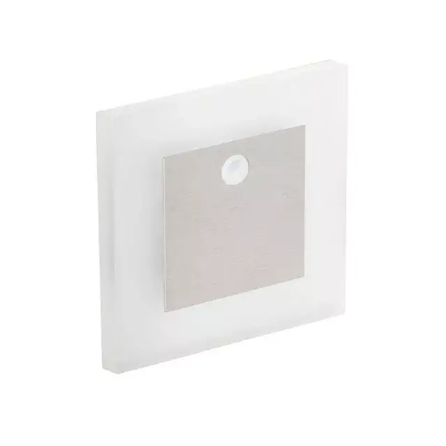 Expressz kézbesítés Kanlux 27370 APUS LED PIR WW szögletes beltéri lépcsővilágító lámpa mozgásérzékelővel, rozsdamentes acél színben, 13 lm, 0,8W teljesítmény, 50000 h, IP20, 12V DC, 3000 K (Kanlux 27370)