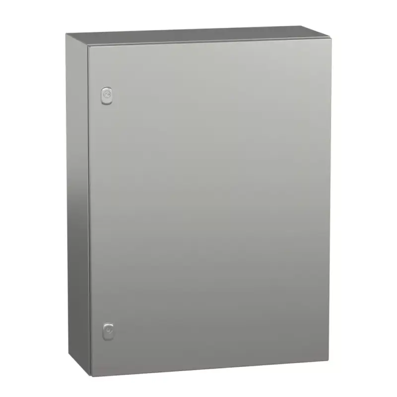 Schneider NSYS3X8625 Spacial S3X Falra szerelhető rozsdamentes acél AISI 304L szekrény, Teli ajtóval, 800x600x250, IP66, szerelőlap nélkül Azonnali szállítás