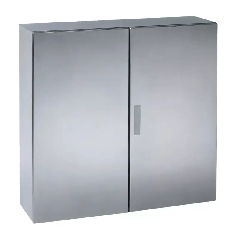 Ajánlat Schneider NSYS3X801230 Spacial S3X Falra szerelhető rozsdamentes acél AISI 304L szekrény, Teli ajtóval, 800x1200x300, IP66, szerelőlap nélkül