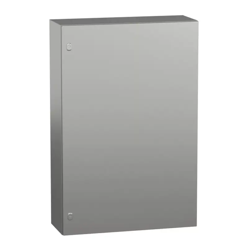 Schneider NSYS3X12830 Spacial S3X Falra szerelhető rozsdamentes acél AISI 304L szekrény, Teli ajtóval, 1200x800x300, IP66, szerelőlap nélkül Exkluzív ajánlat