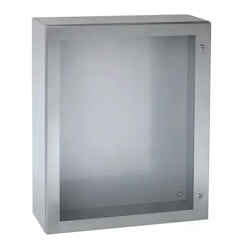 Exkluzív ajánlat Schneider NSYS3X5420T Spacial S3X Falra szerelhető rozsdamentes acél AISI 304L szekrény, Üvegezett ajtóval, 500x400x200, IP66, szerelőlap nélkül