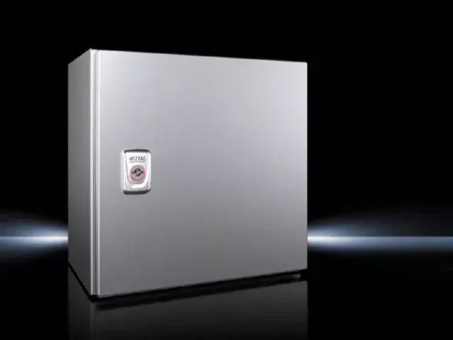 Árcsökkenés Rittal AX 1003.000 rozsdamentes acél AISI 304L szekrény, teli ajtóval, 300x300x210, IP66, szerelőlappal (Rittal 1003000)