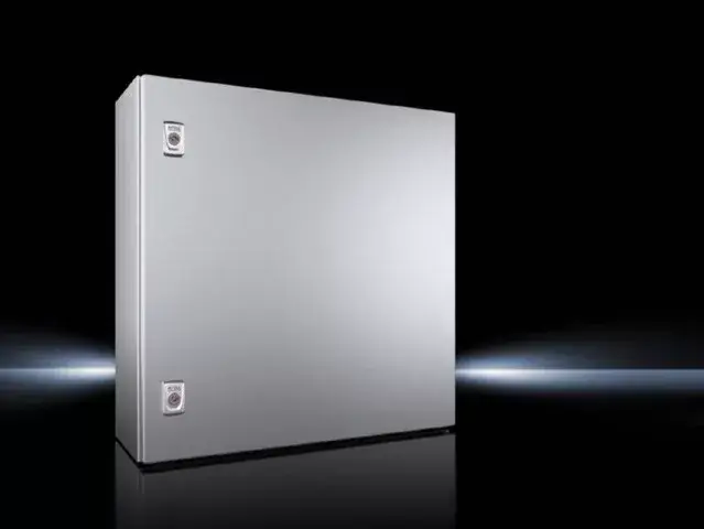 Kedvezmény Rittal AX 1010.000 rozsdamentes acél AISI 304L szekrény, teli ajtóval, 600x600x210, IP66, szerelőlappal (Rittal 1010000)