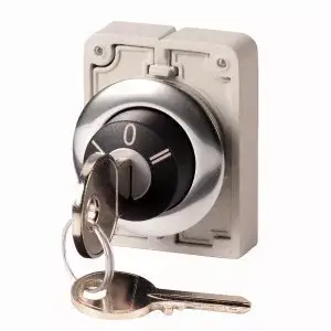 Expressz szállítás Eaton 187099 M30C-FWRS3-RS-A1 Kulcsos gomb,30mm,lapos,3áll.,reteszelt
