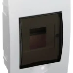 Tracon EDS-4/1 Műanyag kiselosztó, 4 modul, 1 sor, füstszínű ajtóval, IP40, süllyesztett Outlet