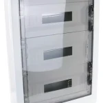 Tracon EDFKS-18/3 Műanyag kiselosztó, 54 modul, 3 sor, füstszínű sík ajtóval, IP40, falon kívüli Bestseller