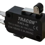 Tracon KW3-45 Helyzetkapcsoló, mikro, karos-görgős 1×CO 10(3)A/230V, 15mm, 4,8x0,8 mm, IP00 Outlet