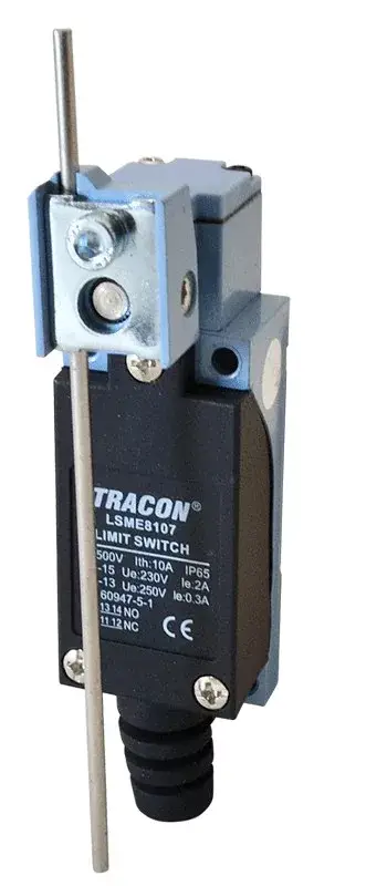 Tracon LSME8107 Helyzetkapcsoló, billenőkar-pálca 1×NO+1×NC, 5A/250V AC, 0-100mm, IP65 Biztonságos fizetés