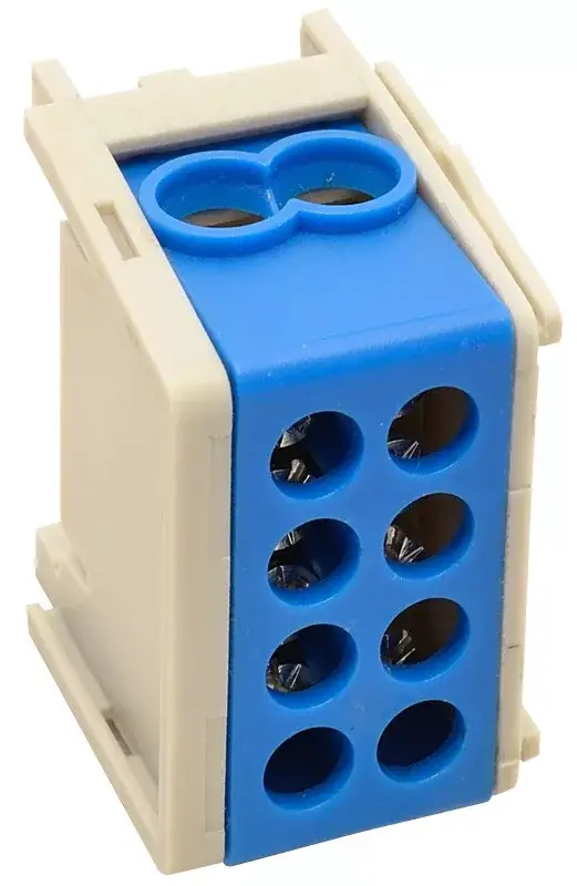 Tracon FLE-25K Főáramköri leágazó kapocs, sínre szerelhető, kék 2×25mm2 / 2×25mm2, 400VAC, 101A Akció