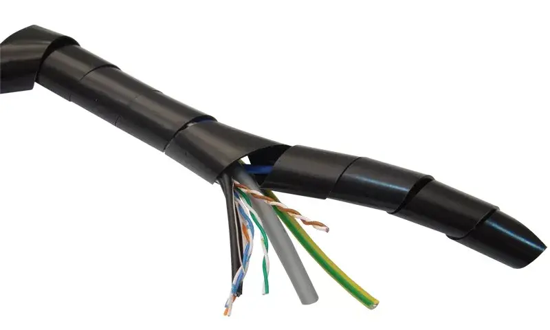 Kihagyhatatlan ajánlat Tracon KSPI-4F Vezetékösszefogó szalagspirál, fekete dmin-dmax=4-20mm, PE