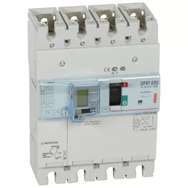 Szuper ajánlat Legrand 420258 DPX3 250 200A 4P+ÁVK termikus mágneses 36kA kombinált ávk ( Legrand 420258 )