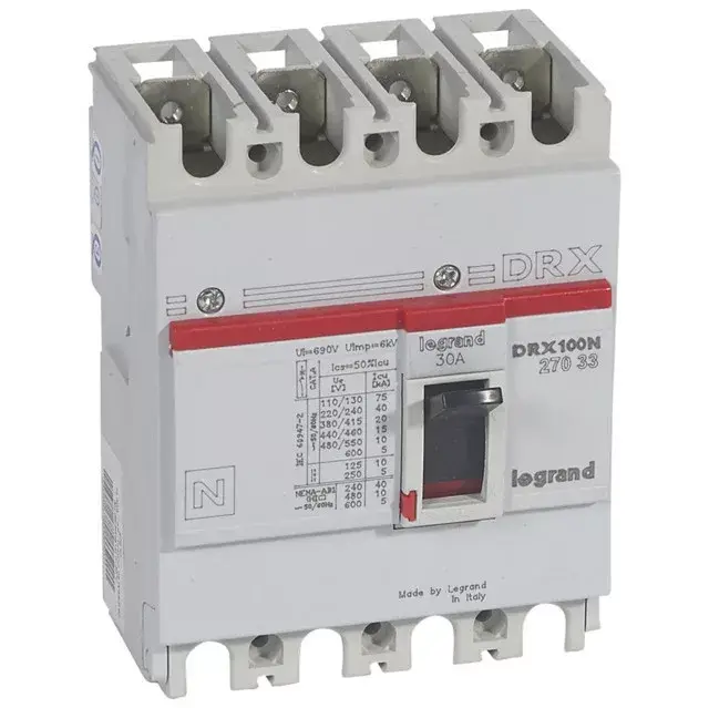 Rendeld meg most Legrand 027033 DRX100 4P 20 kA 30A t.m. kompakt megszakító ( Legrand 027033 )