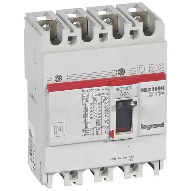 Legrand 027076 DRX100 4P 35 kA 60A t.m. kompakt megszakító ( Legrand 027076 ) Expressz szállítás